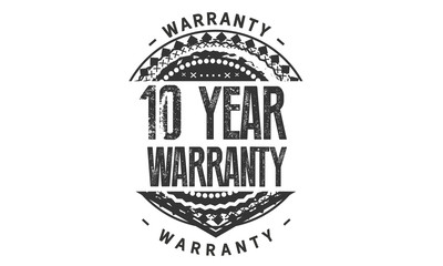 10 years warranty icon vintage rubber stamp guarantee