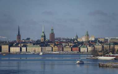 Winter view over stockholm a cold and snowy day