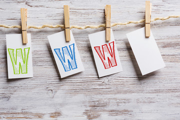 Paper sheet on clip. Mixed media