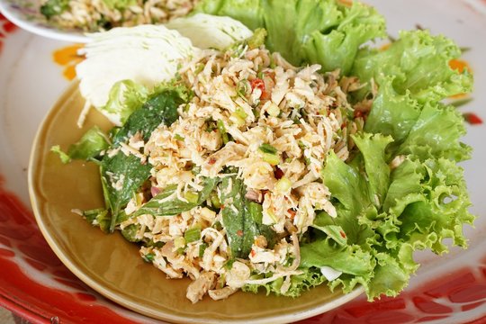 spicy minced chicken salad