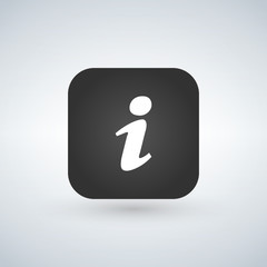 Info icon app button with shadow, vector illustration.