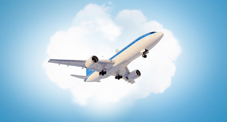 Obraz premium Airliner in sky. Mixed media