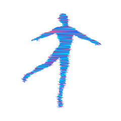 Business, freedom or happiness concept. 3d model of man. Human body model. Vector illustration.