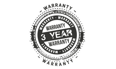 3 years warranty icon vintage rubber stamp guarantee