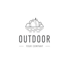 Outdoor explorer badge. Illustration of outdoor explorer label. Typography and roughen style. Outdoor explorer logo. Inspirational text. Outdoor explorer stock .