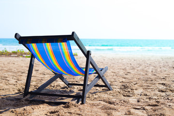 beach chair on the beach.