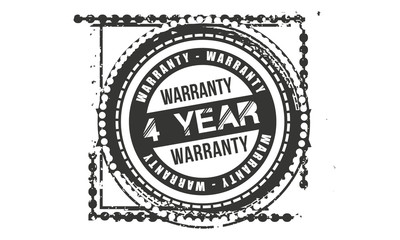 Fototapeta premium 4 years warranty icon vintage rubber stamp guarantee