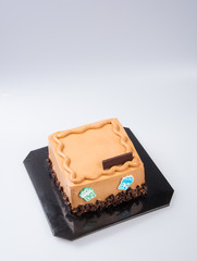 cake or chocolate cake on a background.