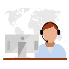 Customer service flat design eps 10 vector illustration