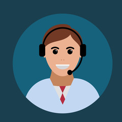Customer service support  flat design eps 10 vector illustration