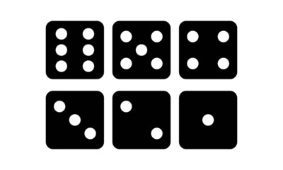 Simple Dice Icon Illustration in Flat Style