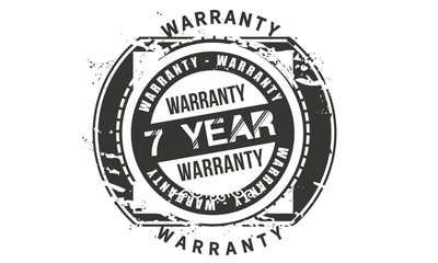 7 years warranty icon vintage rubber stamp guarantee