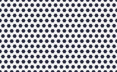 Naadloze patroon van voetbal of voetbal met zwarte en witte zeshoeken. Horizontale, traditionele sporttextuur van bal voor spel. Gemakkelijk resizable en kleur, vectorillustratie.