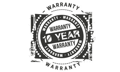 Fototapeta premium 10 years warranty icon vintage rubber stamp guarantee