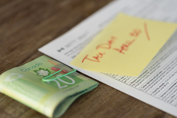 Canada Tax Form with Cash for Refund - Tax Deadline is April 30