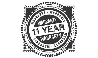 Obraz premium 11 years warranty icon vintage rubber stamp guarantee