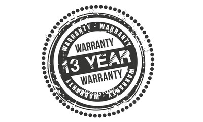 13 years warranty icon vintage rubber stamp guarantee