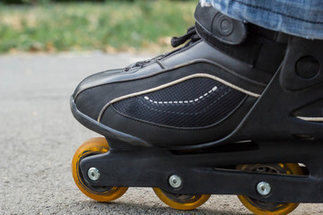 Plakat Roller skate on Asphalt Close-up