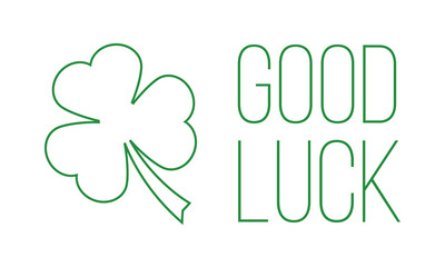 good luck, card with clover leaf
