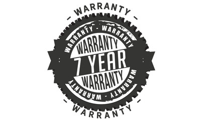 7 years warranty icon vintage rubber stamp guarantee