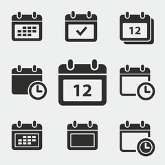 Calendar icons set.