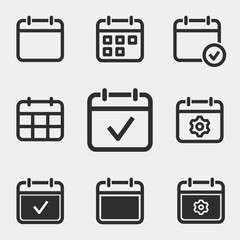 Calendar icons set.