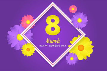 8 march womens day greeting card poster banner background