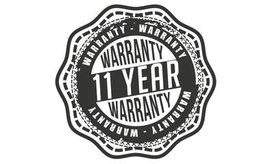 11 years warranty icon vintage rubber stamp guarantee