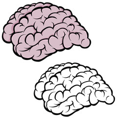 Brain silhouette vector icons