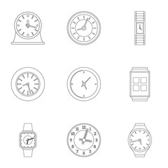 Fototapeta premium Chronograph movement icons set. Outline set of 9 chronograph movement vector icons for web isolated on white background