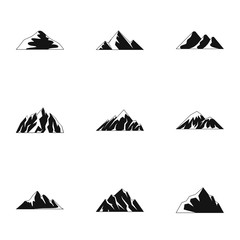 Tableland icons set. Simple set of 9 tableland vector icons for web isolated on white background