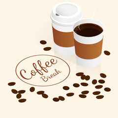 isometric coffee break vector