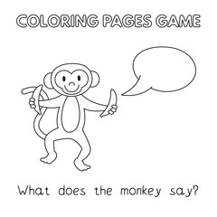 Cartoon Monkey Coloring Book
