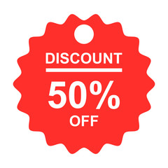 red discount tag 50% vector