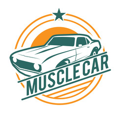 Obraz premium Muscle Car Logo Cirlcle