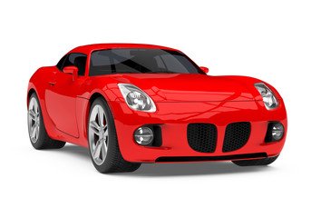 Fototapeta premium Red Sport Car Isolated