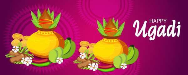 Obraz na płótnie Canvas Happy Ugadi (Hindu New Year).