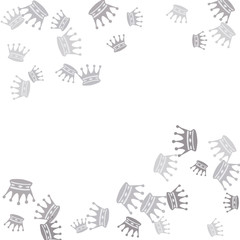 Elegant vector background with colored crowns. Simple gentle template for the card, invitation, printing. Fashionable decoration with beautiful crowns.