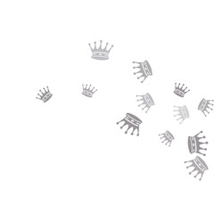 Elegant vector background with colored crowns. Simple gentle template for the card, invitation, printing. Fashionable decoration with beautiful crowns.