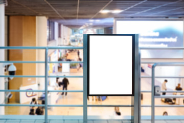 blank advertising billboard at airport.