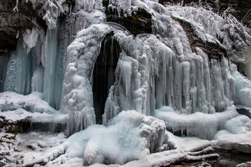 waterfall with ice arch