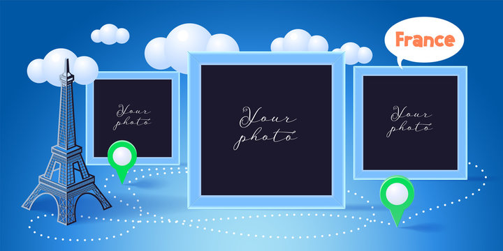 Collage of photo frames vector illustration