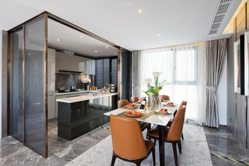 interior of modern dining room