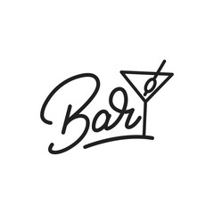 Bar. Bar lettering illustration. Bar label badge emblem - obrazy, fototapety, plakaty