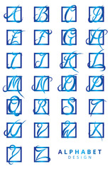Alphabet Modern Design with different style.