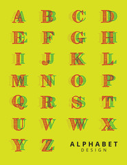 Alphabet Modern Design with different style.