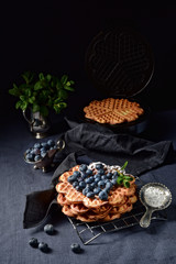 waffles with blueberries