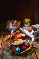 easter decoration with polish easter soup