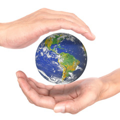 Hands concept save earth