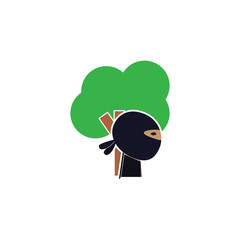 Ninja Tree Logo Icon Design